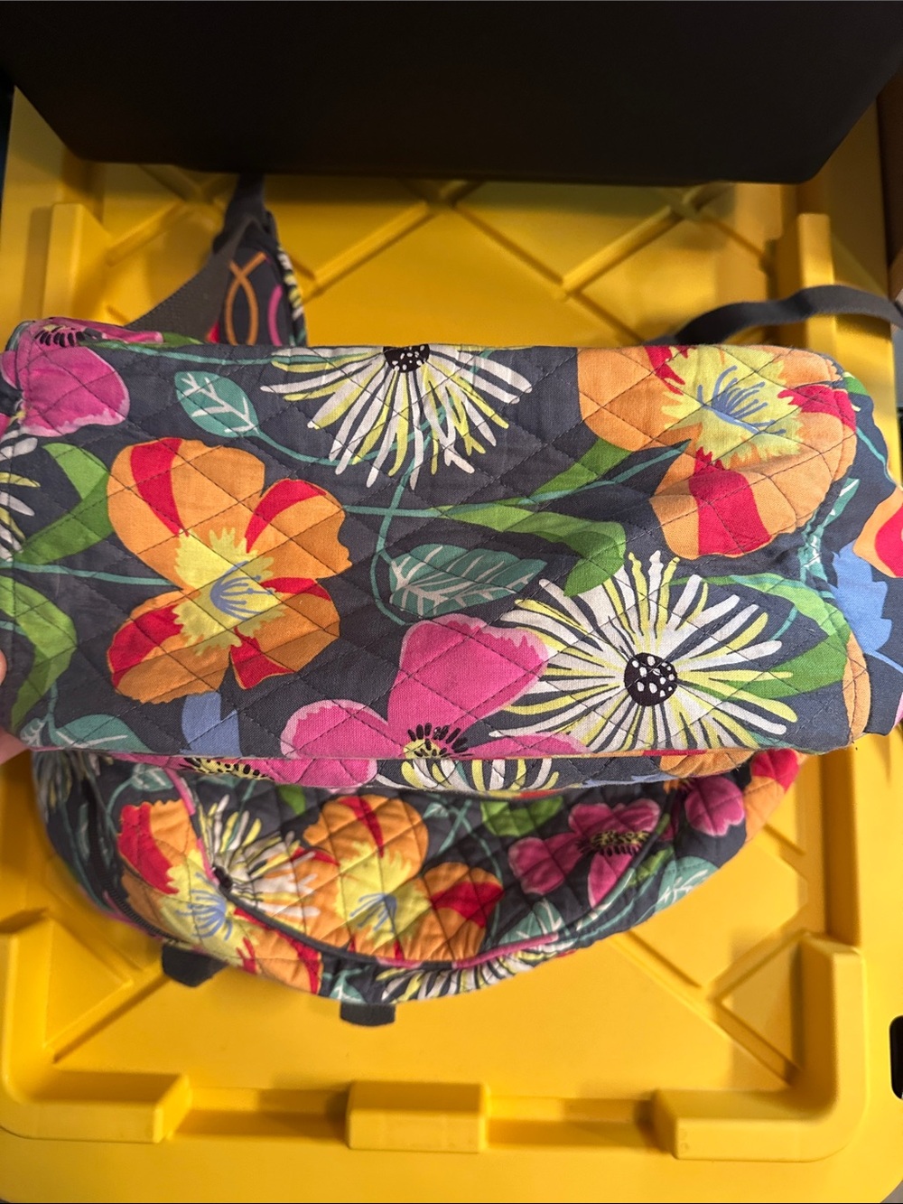 Vera Bradley Black Multi Floral Quilted Backpack with “Jazzy blooms” - Picture 13 of 13